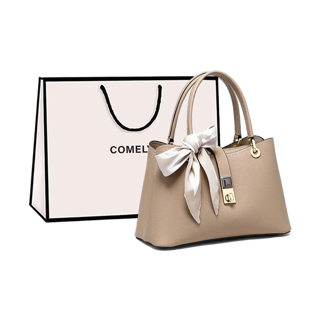 COMELY Коровья кожа с синтетической кожей через плечо сумка сумка для мамы стандартная женская абрикос