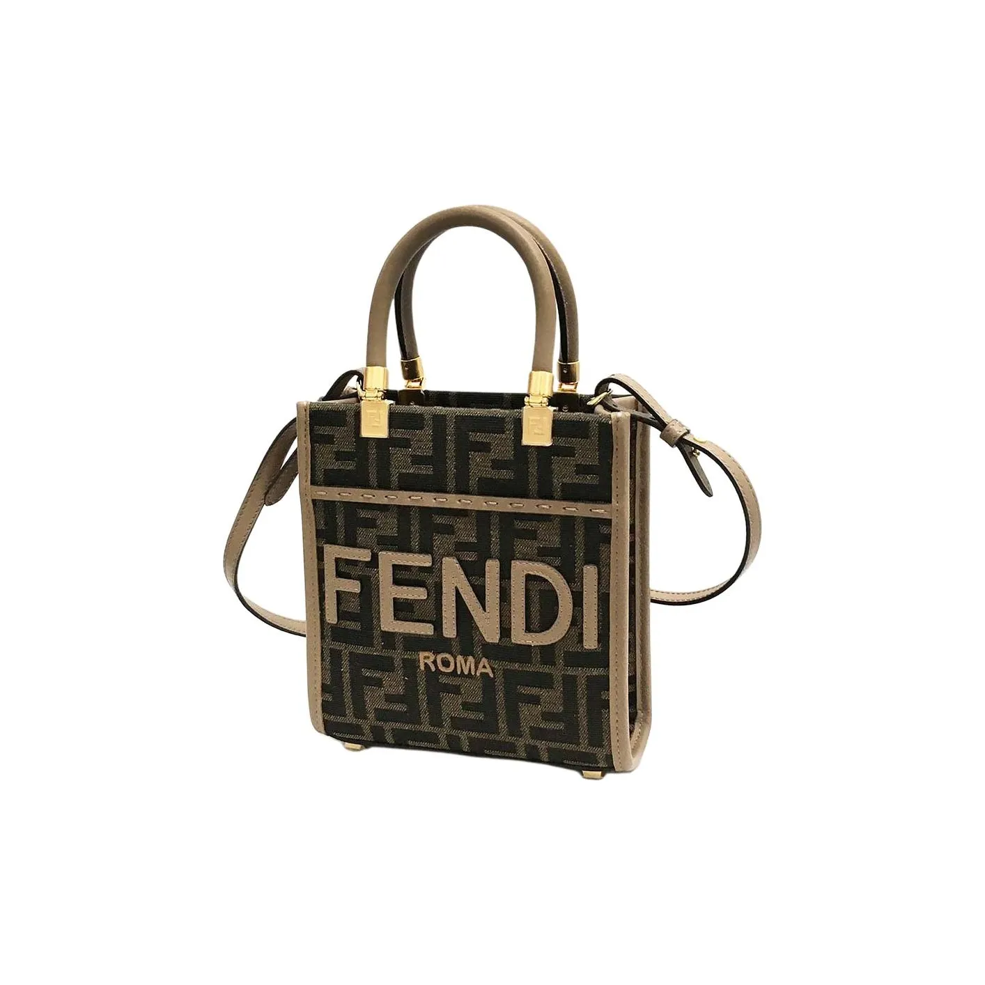 FENDI Sunshine Polyester Shoulder Bag, Crossbody Bag, Handbag Mini Women's Brown