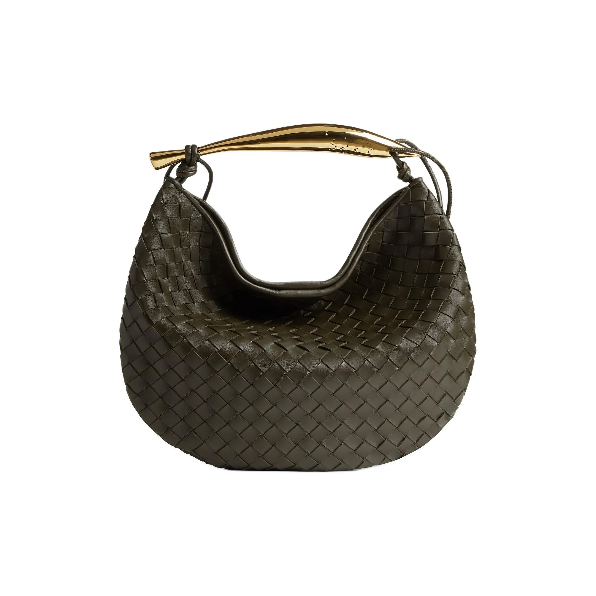 bottega MEN Veneta SARDINEIntrecciato Lambskin Handbag Shoulder Bag Medium Size Women's Dark Green