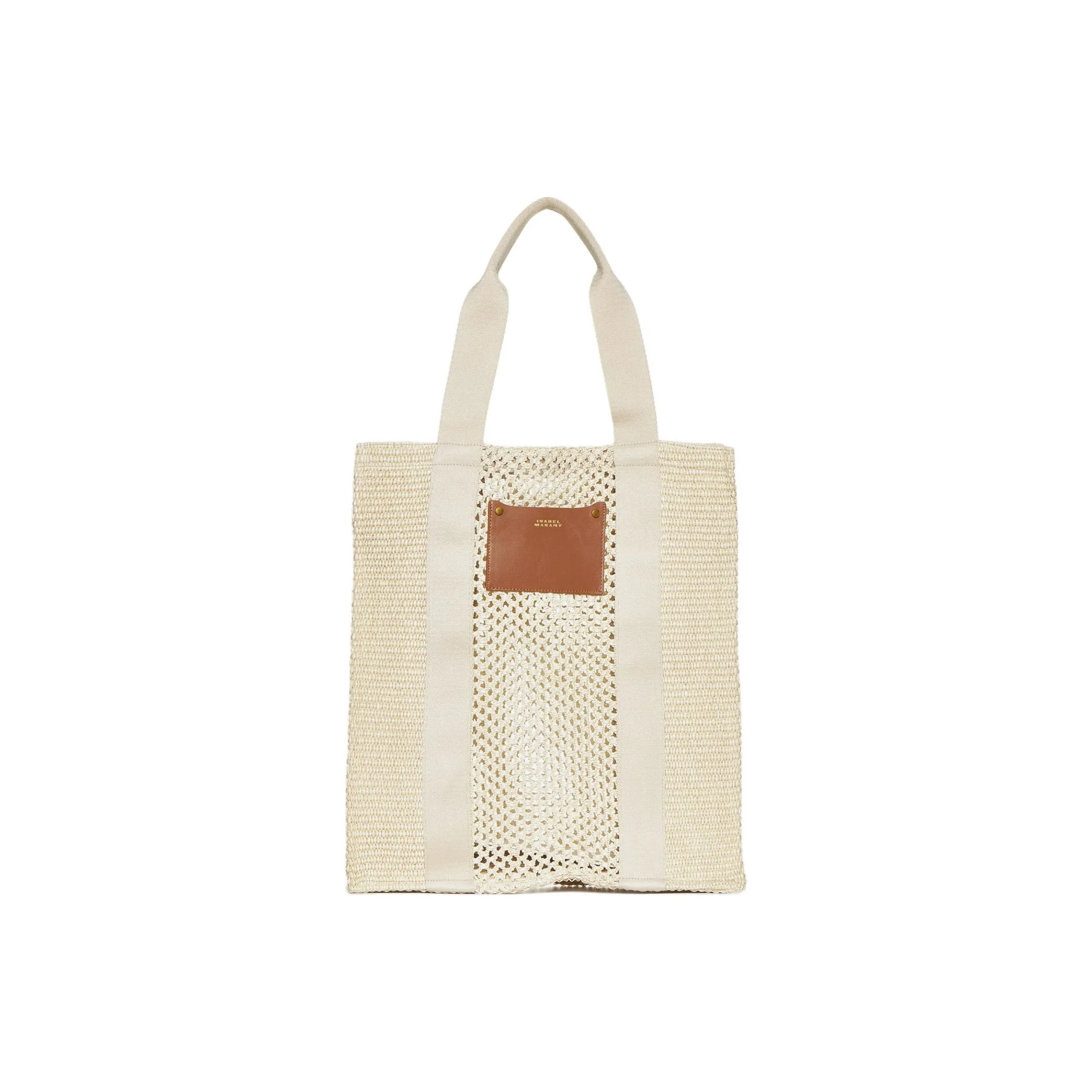 ISABEL MARANT Striped Woven Top Handle Bag