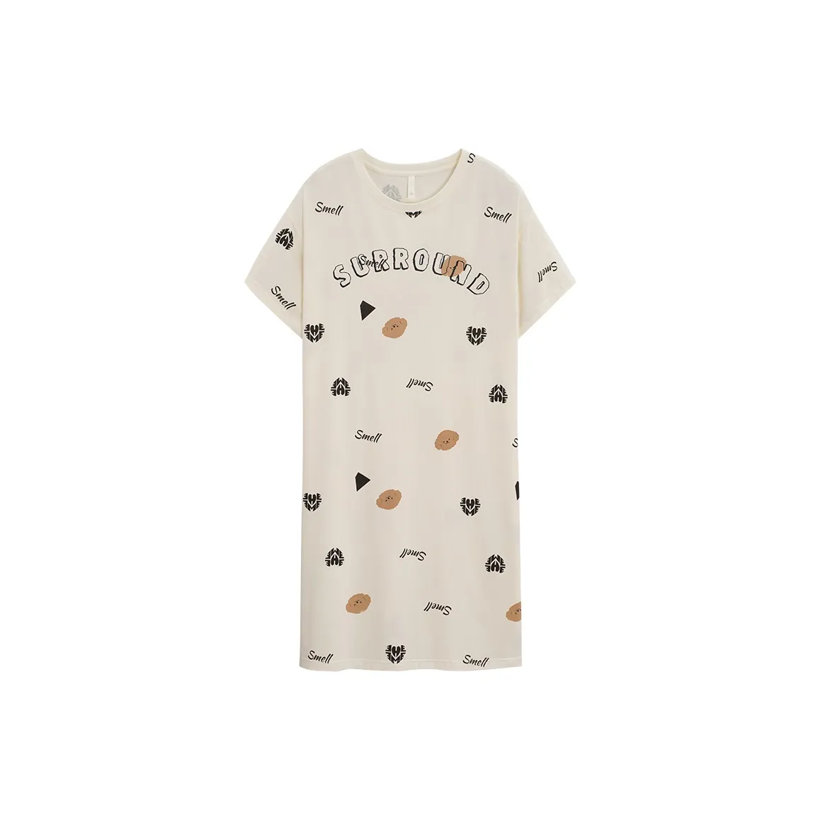 Sha Qian Nightgown Summer Women's Ivory White