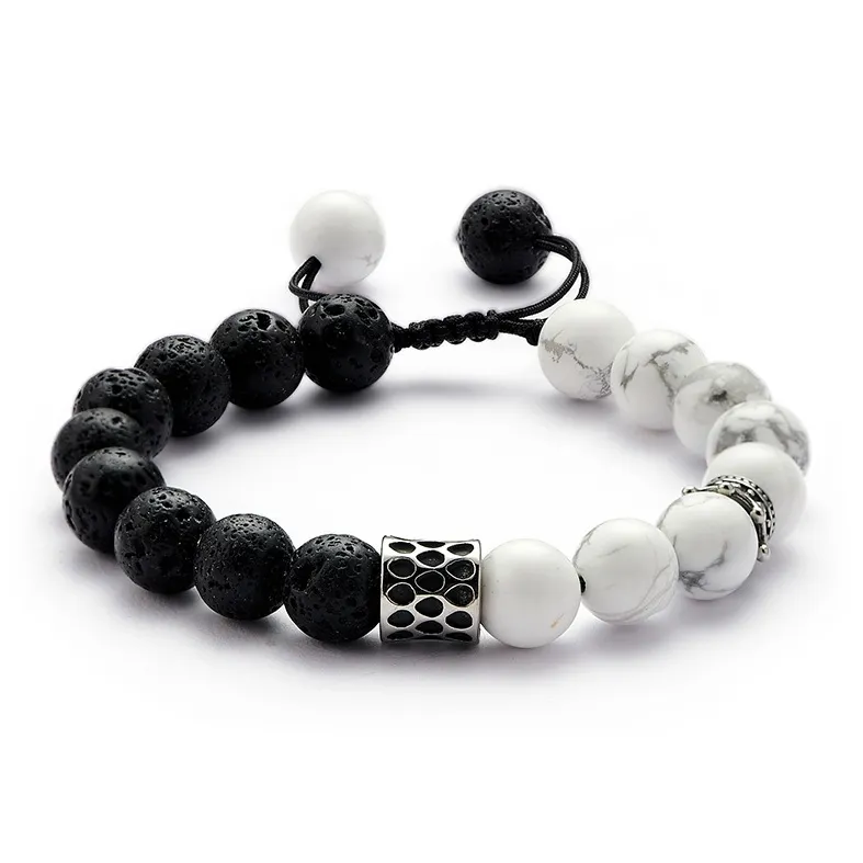 Topgirl Вулканический камень Белая бирюза Браслеты Мужской