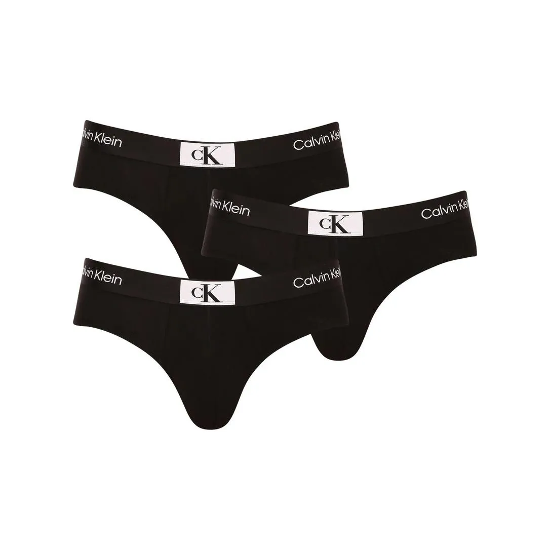 CALVIN KLEIN Brief с низким вырезом упаковка из 3 штук нижнее белье европейская версия мужское 3 упаковки черный
