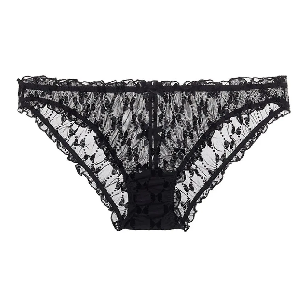 Victoria's Secret Folded Bow Half Wrapped Buttocks / Black Underpants Women's 1 Pack Black