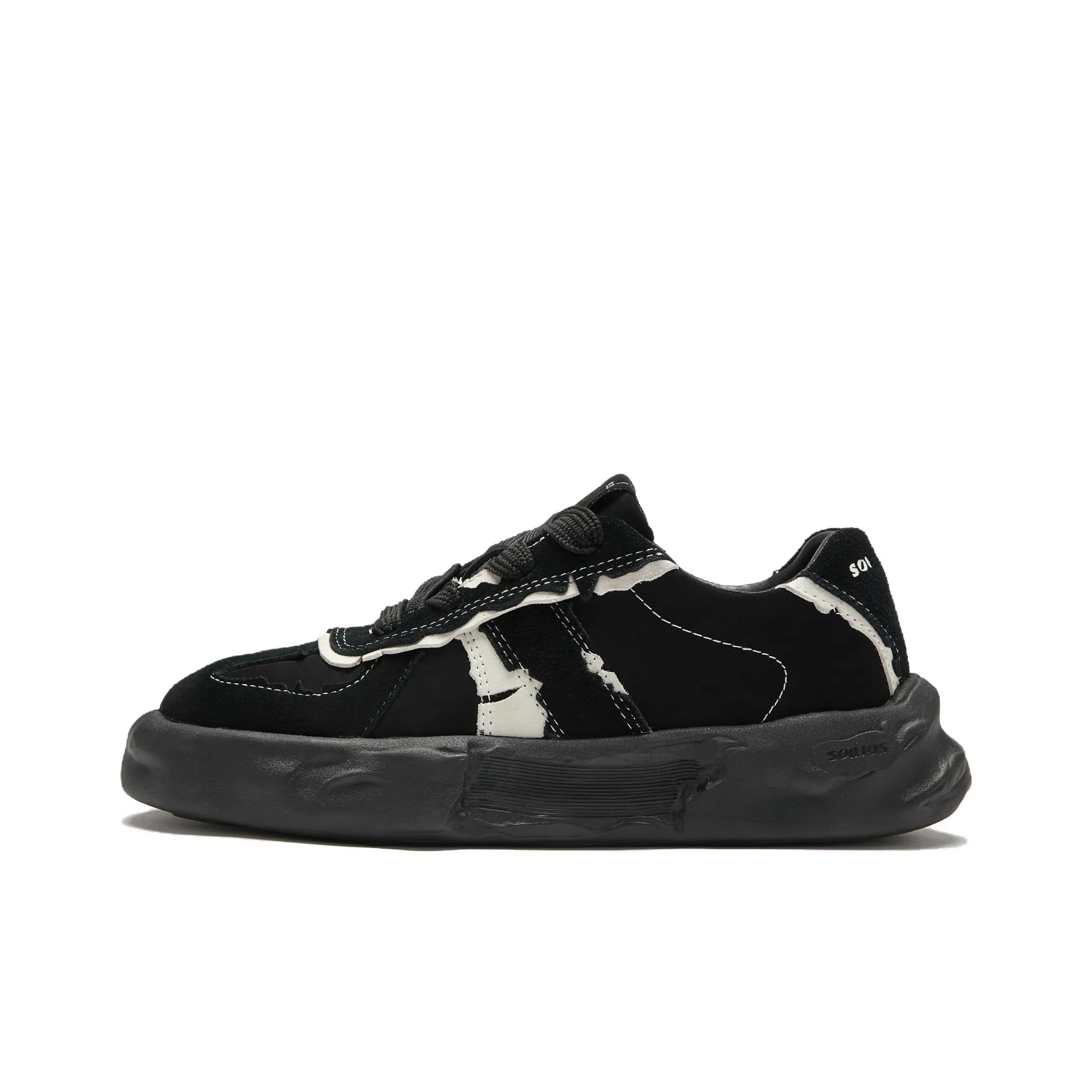 Soilios Anti Slip Wear Resistant Low Top Skateboard Shoes Unisex Obsidian Black