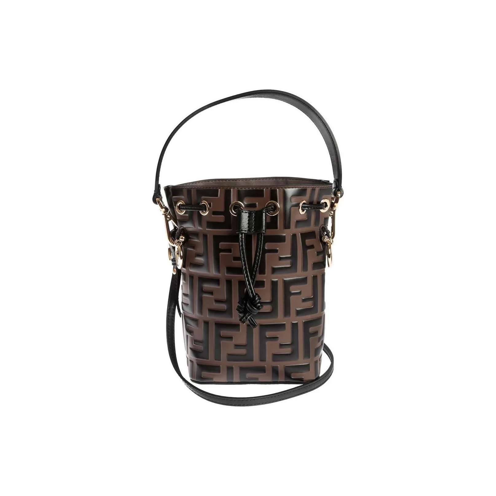 FENDI Mon Tresor Calfskin Bucket Bag, Shoulder Bag, Crossbody Bag, Handbag Mini Women's Brown