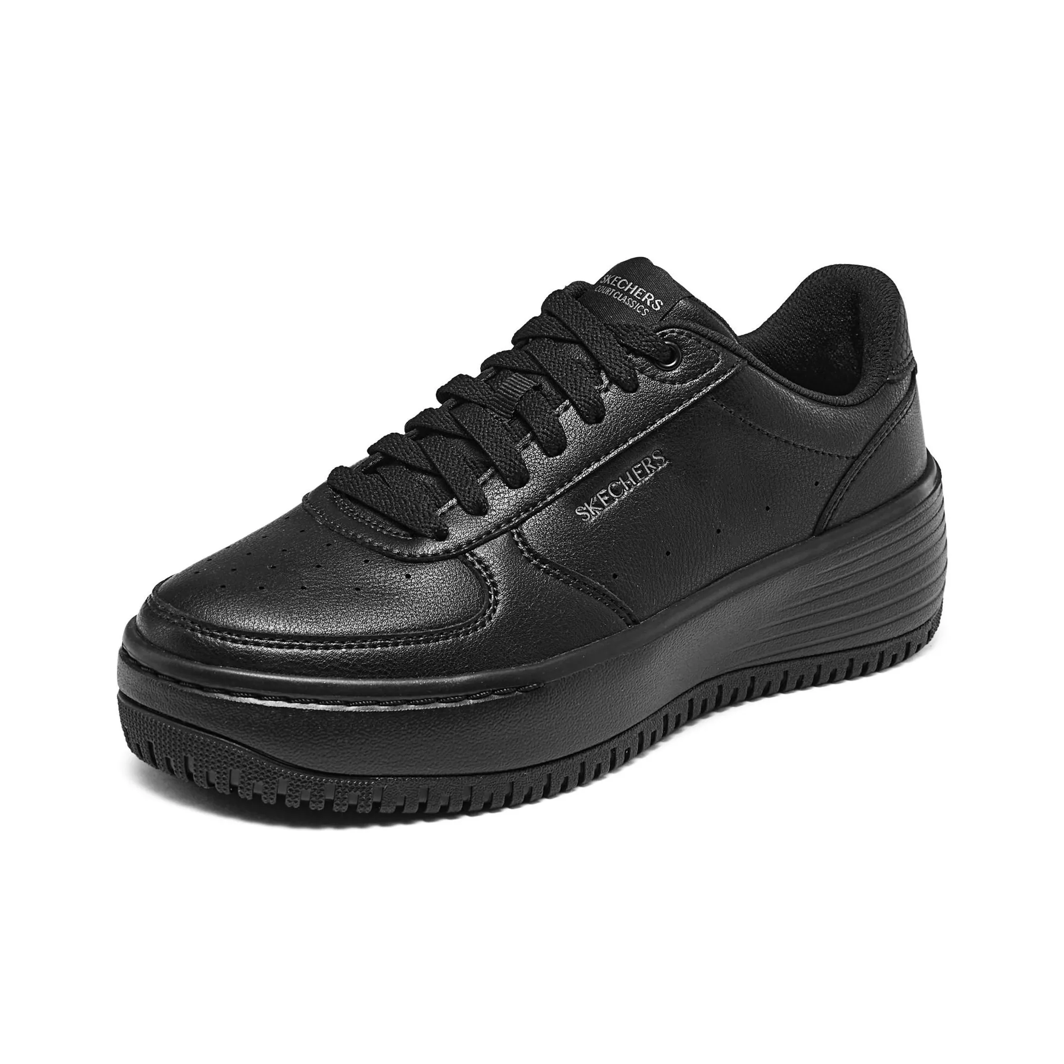 Skechers Court Classics Устойчивые к истиранию Дышащие Низкие Кроссовки для скейтбординга Женские Черные