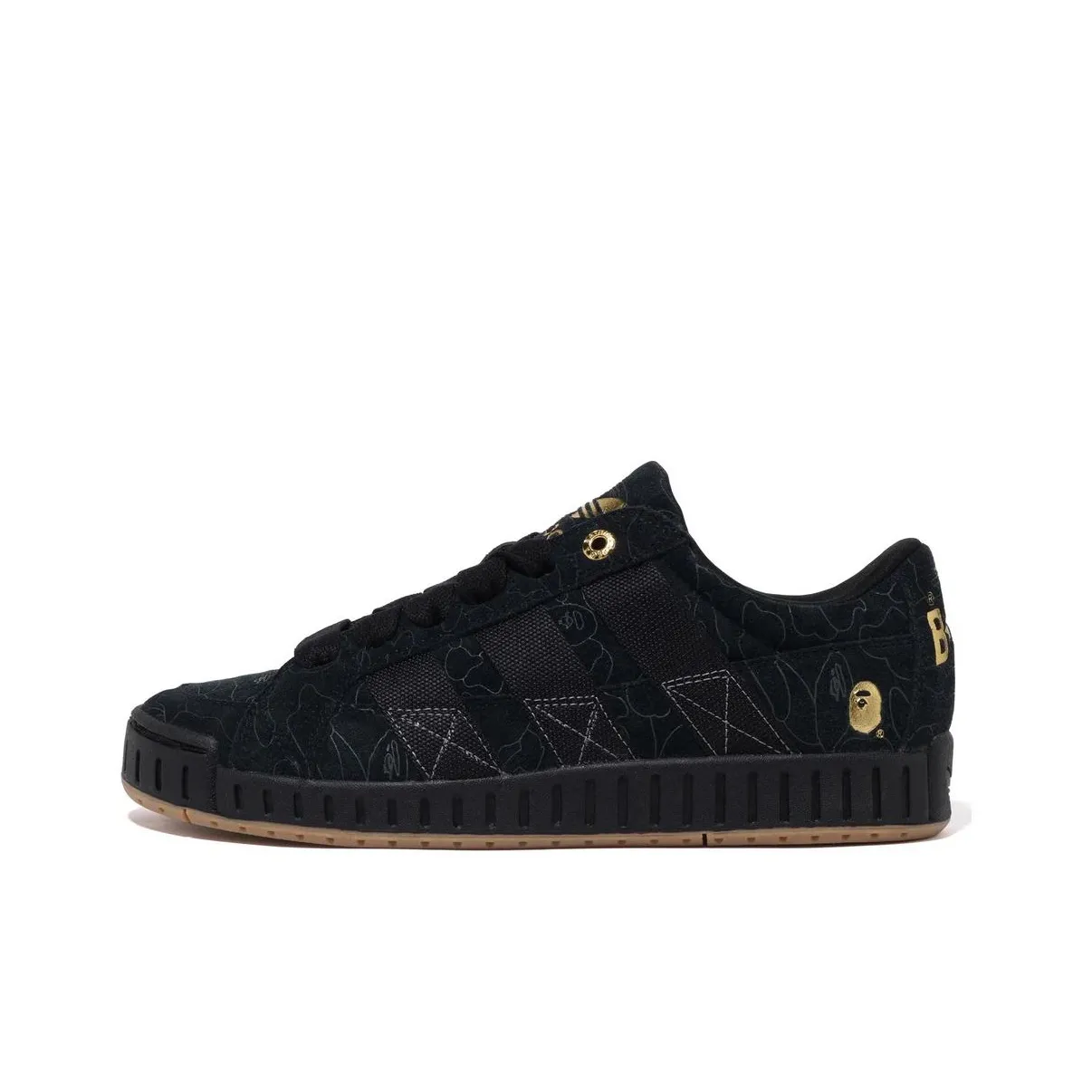 BAPE BLACK x Adidas Originals NRTN Anti Slip Wear Resistant Low Top Skateboard Shoes Women's Black