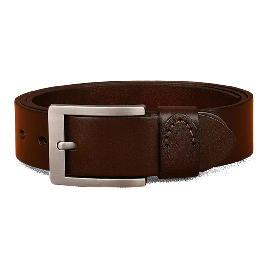 Youyoulan High End Classic Vintage Business Pin Buckle Trendy Wide Hole Pair With Jeans Leather Belts Men's 3.8cm