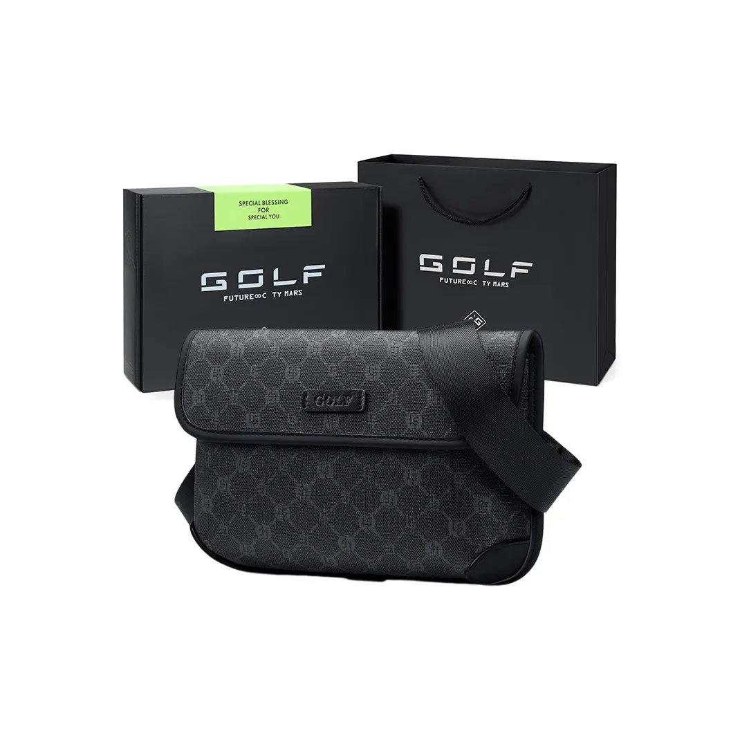 GOLF PVC Synthetic Leather Envelope Bag, Crossbody Bag, Shoulder Bag Men's Black