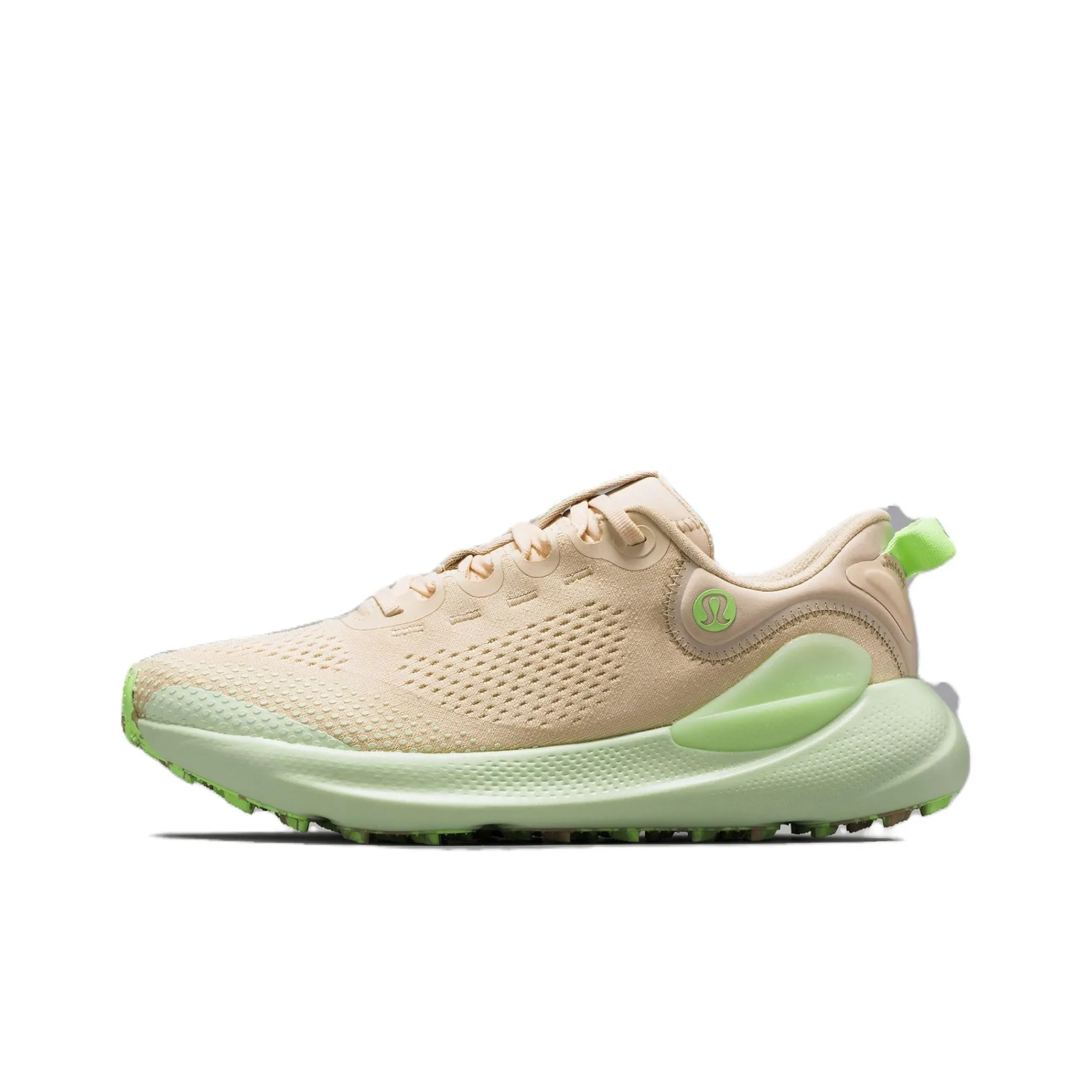 Lululemon Beyondfeel Running Shoes Women's Low Top Light Linen/Light Avocado/Frozen Green