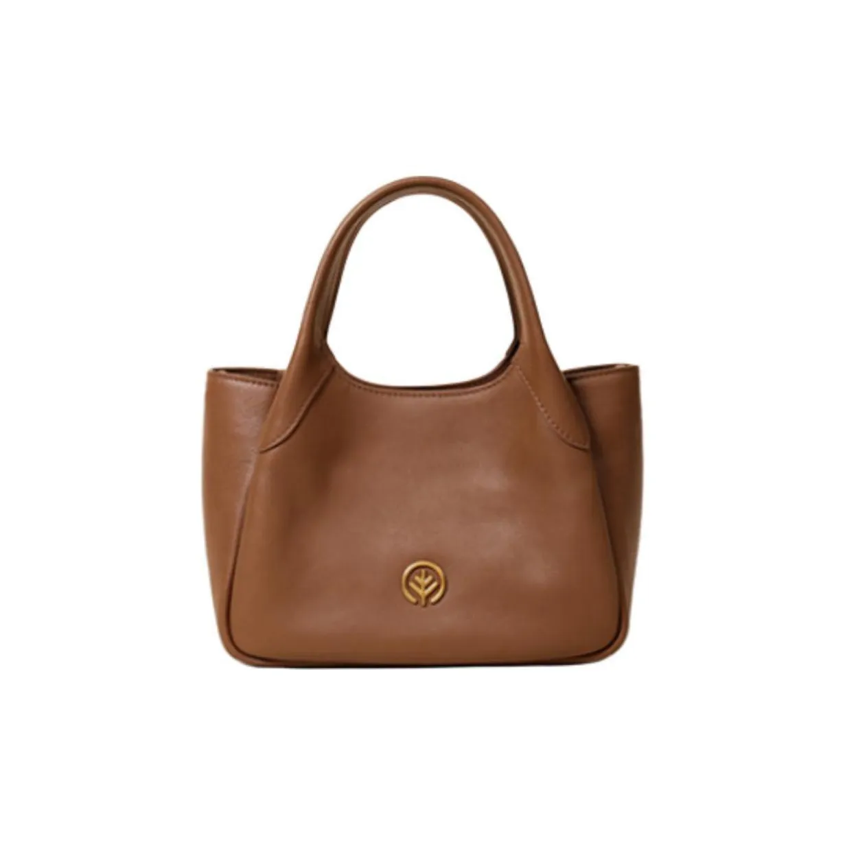 BAGTREE Vegetable Tanned Leather Bucket Bag, One Shoulder Crossbody Basket Bag, Handbag, Small Bag Women's