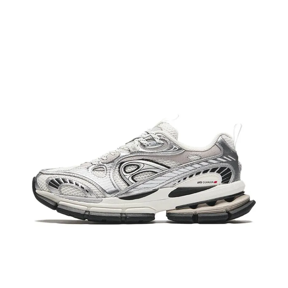 ANTA Champion Series AG G01 Противоскользящий Устойчивый к истиранию Низкий Топ Casual Женские Серебристый Белый