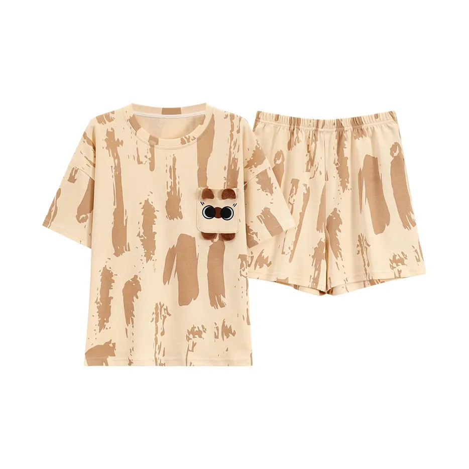 Sleep Pajama Set Women's Khaki Brown