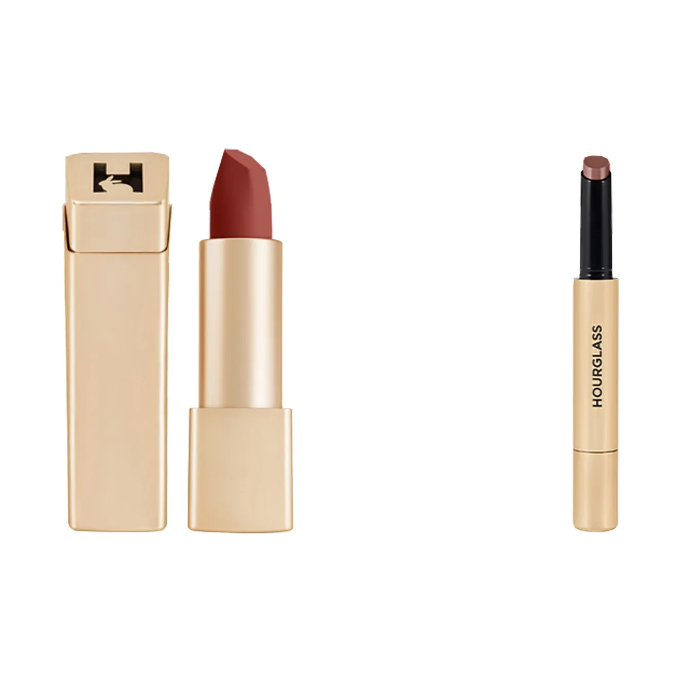 HOURGLASS Слоистый Глянцевый ЛИП Глоу в квадратной банке Помады Матовый Легко смешивается #356FOXGLOVE+#100RISE