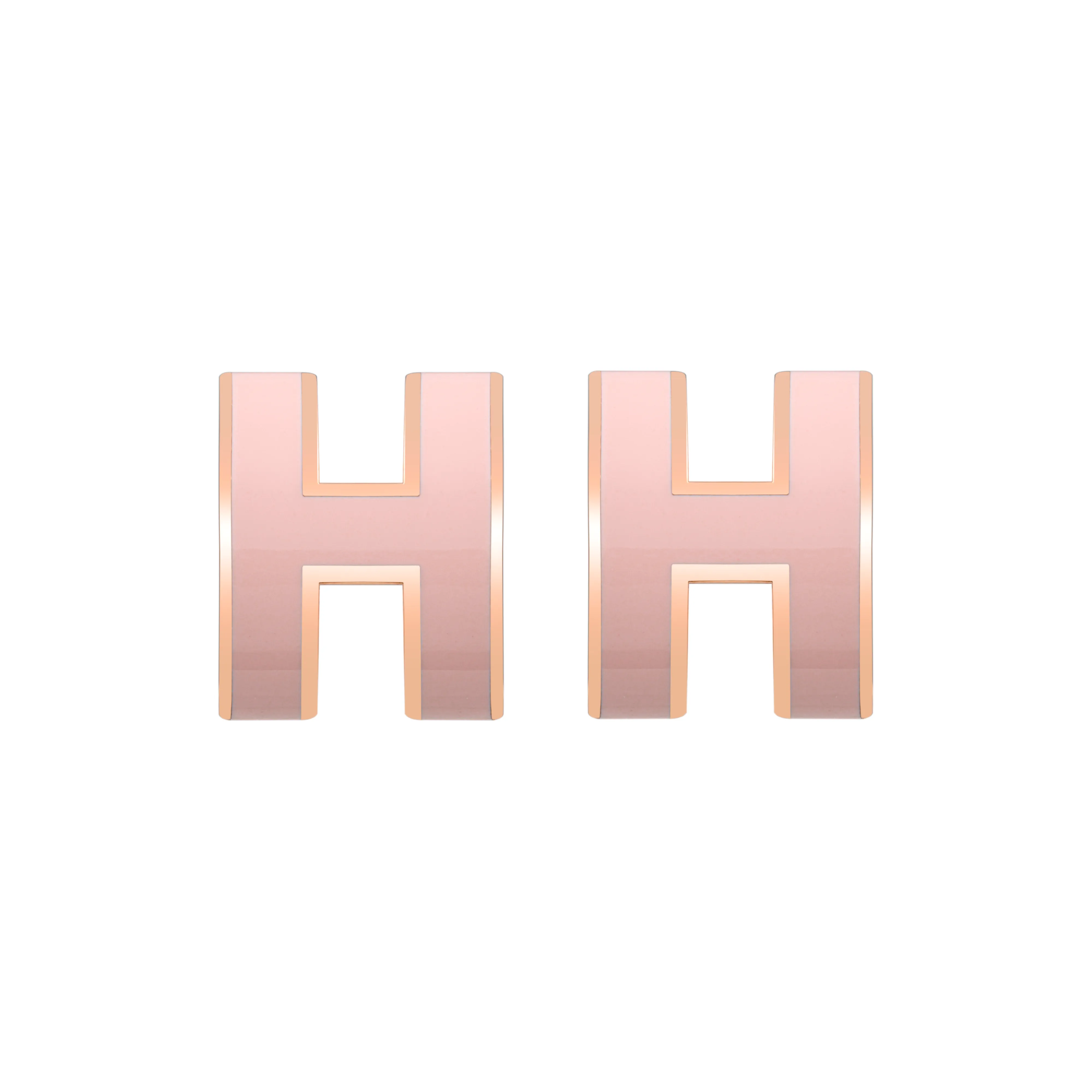 HERMES Gold Plated Earrings Women's Rose Gold
