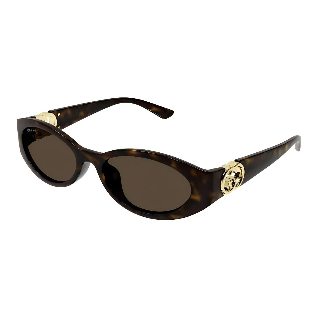 GUCCI Пластик OVAL SUNGLASSES Женские Черепаховый