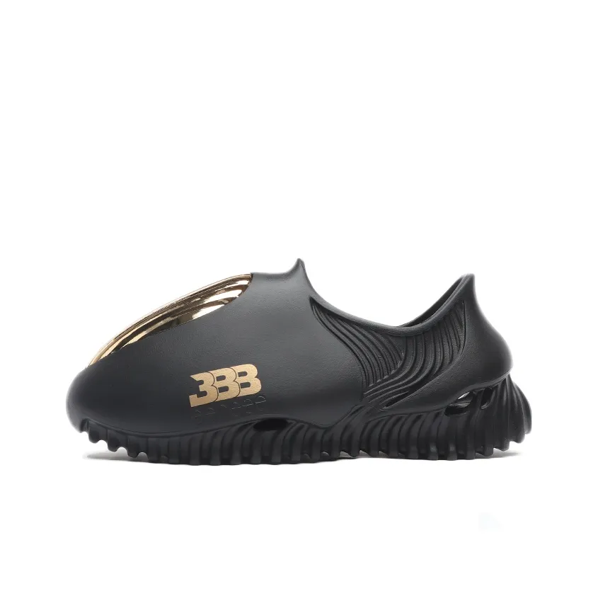 BBB x GENEGG Foam Runner Clogs Unisex Black Gold