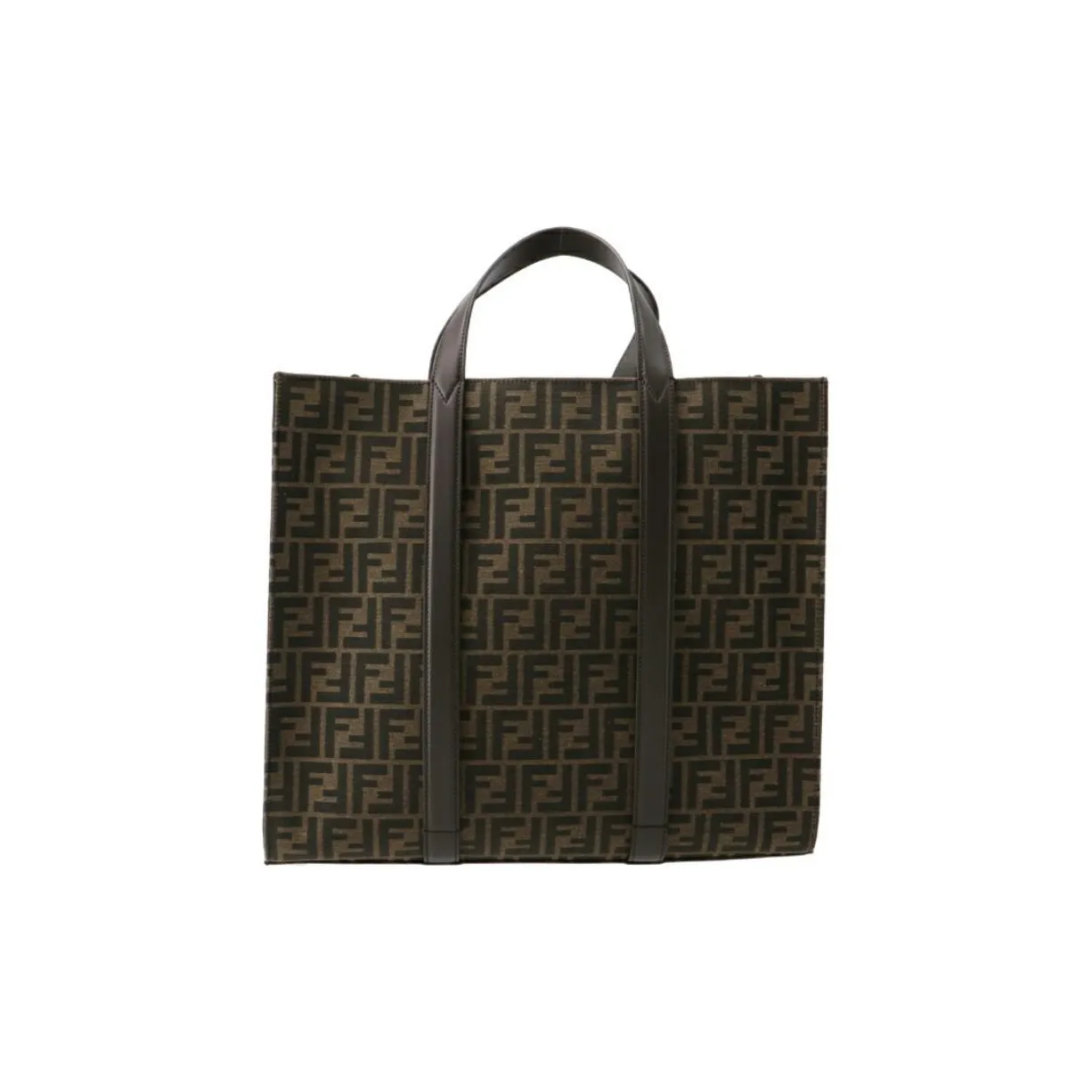 FENDI Cow Leather Tote Bag Shopping Bag Shoulder Bag Crossbody Bag Handbag Men's Brown