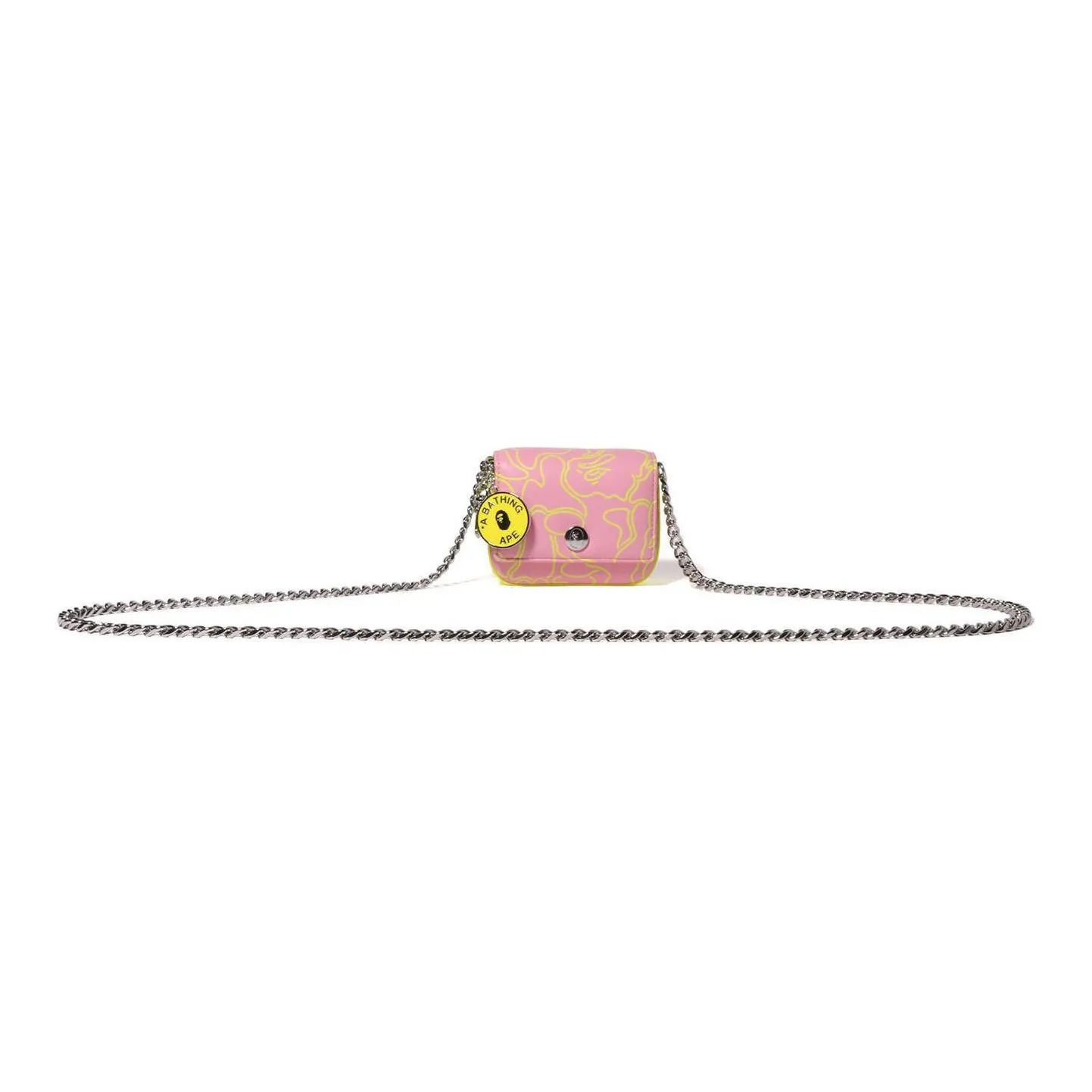 A BATHING APE Synthetic Leather Crossbody Bag, Shoulder Bag Women's Light Pink
