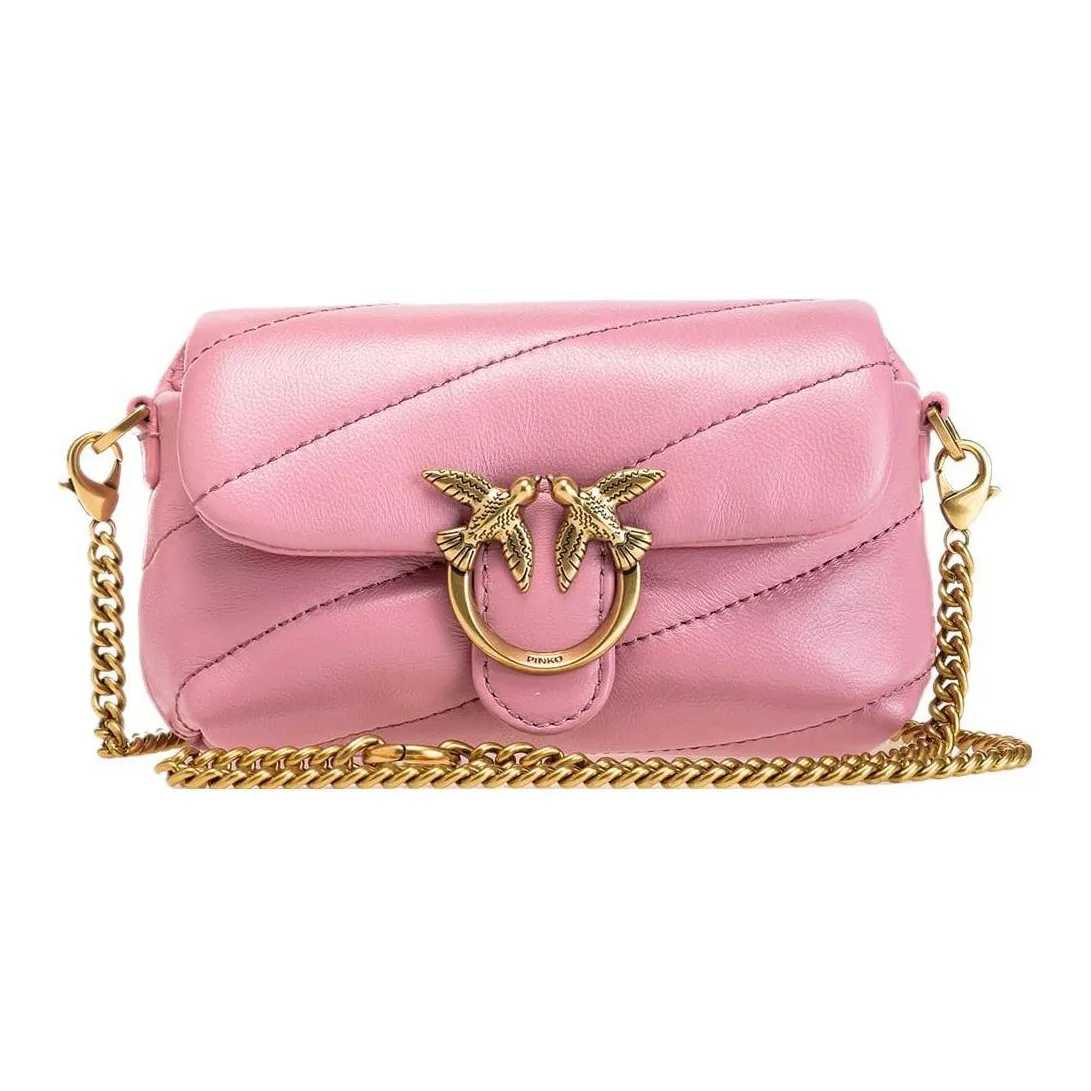 PINKO Puff Sheepskin Crossbody Bag Shoulder Bag Extra Mini Women's Pink