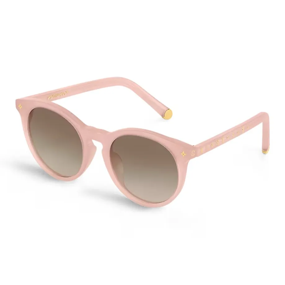 LOUIS VUITTON Metal Acetate Irregular Shape Sunglasses Women's Pink