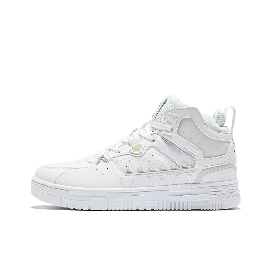 Erke Устойчивые к истиранию низкие кеды для скейтбординга Мужские Чистый белый Глубокий черный