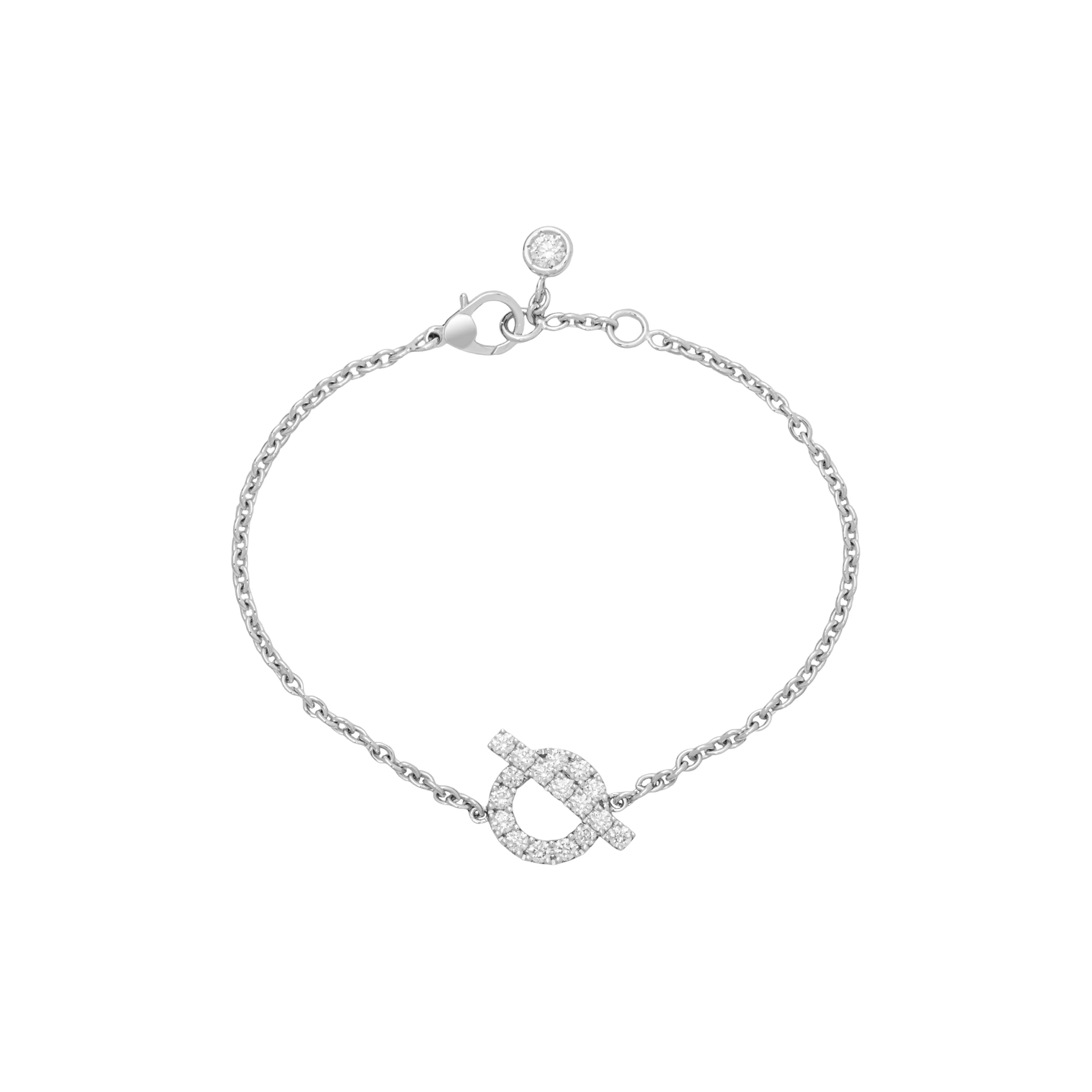 HERMES Diamond Bracelets Women's Silver