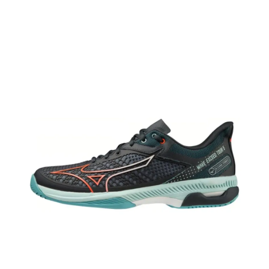 Mizuno Wave Exceed Tour 5 Abrasion Resistant Low Top Tennis Shoes Unisex Black