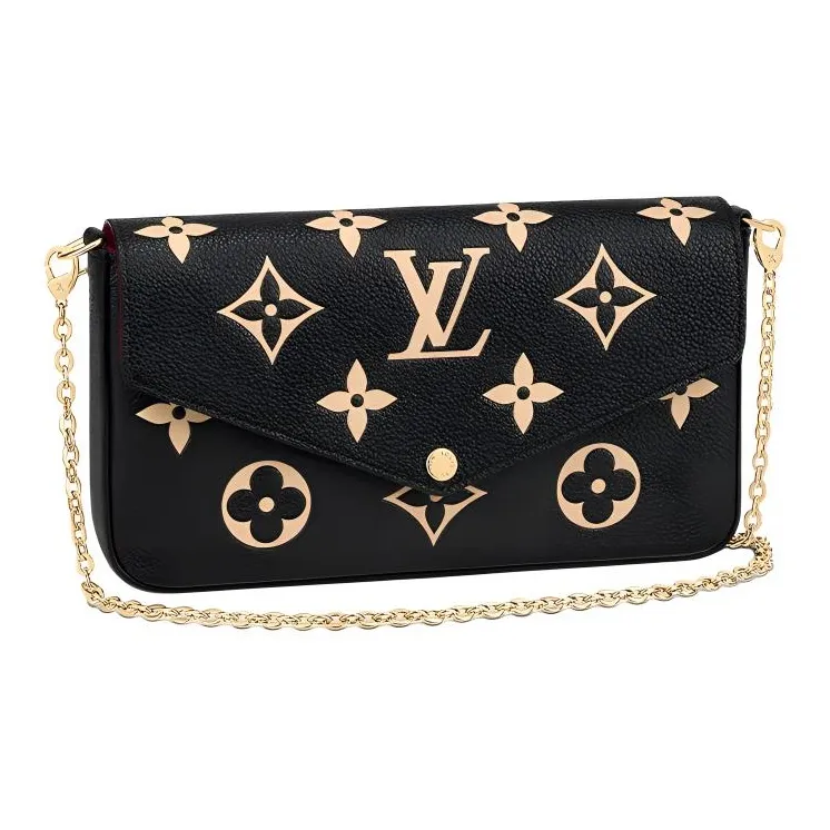 LOUIS VUITTON Félicie Pochette Bicolor Monogram Empriente Black/Beige
