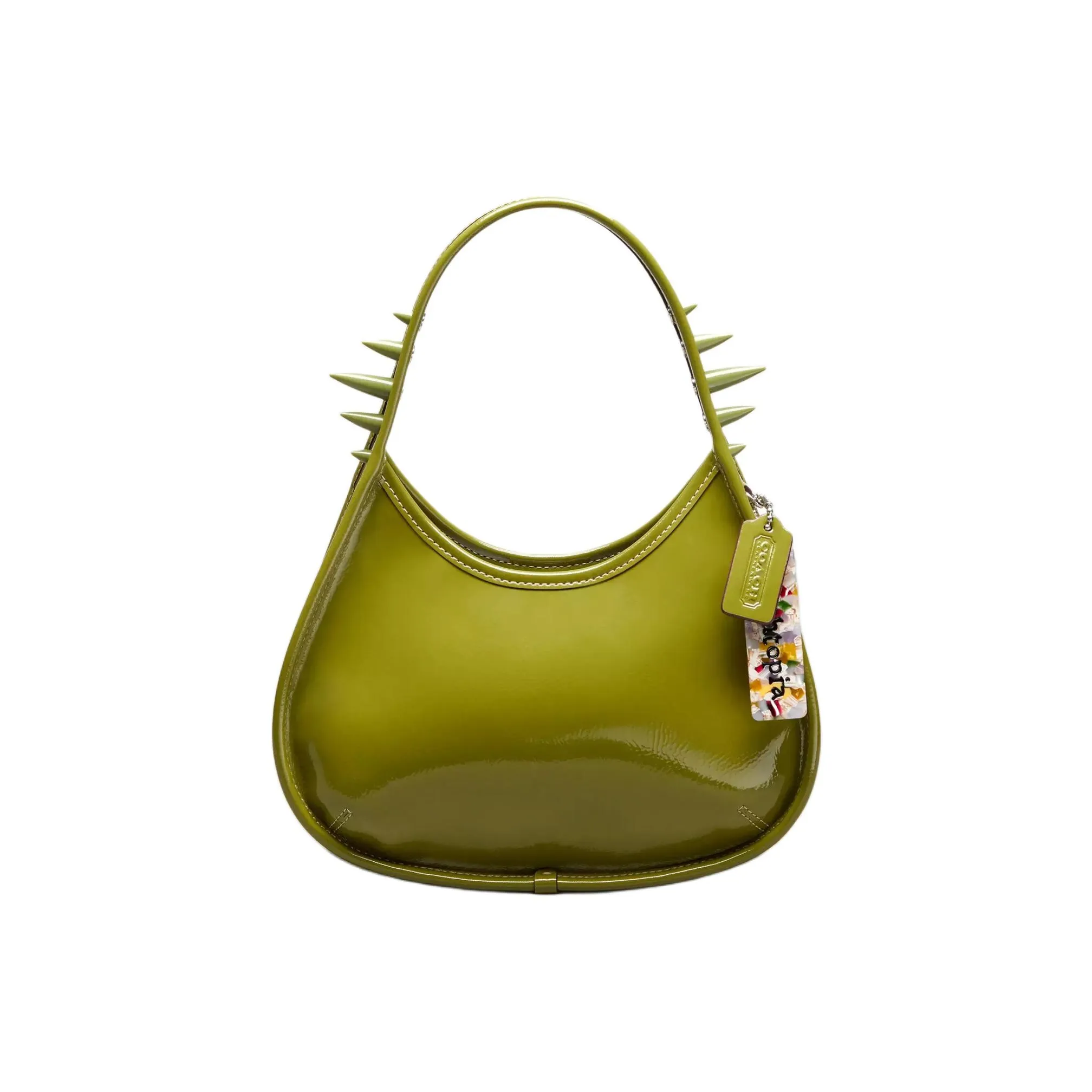 Coachtopia Ergo Лак Кожаная Сумка Средняя Женская Оливково-Зеленая