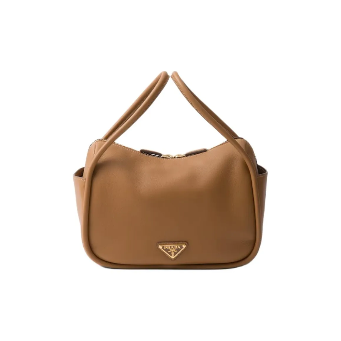 PRADA Leather Handbag Women's Caramel Brown