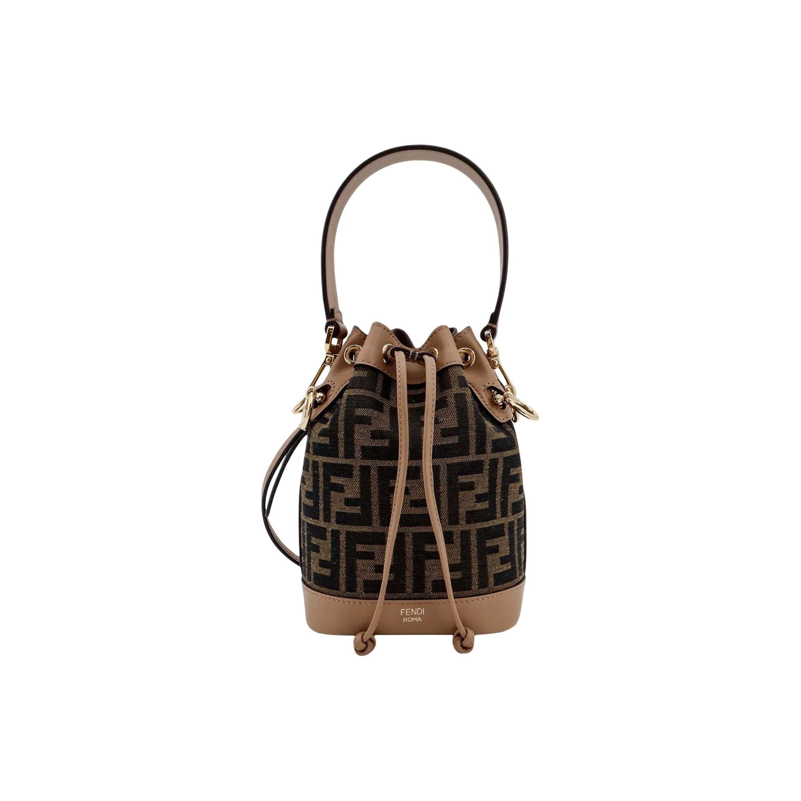 FENDI Mon Tresor Calfskin Bucket Bag, Handbag, Crossbody Bag, Shoulder Bag Trumpets Women's Brown