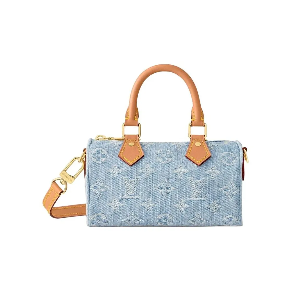 LOUIS VUITTON Nano Speedy Sky Blue Denim