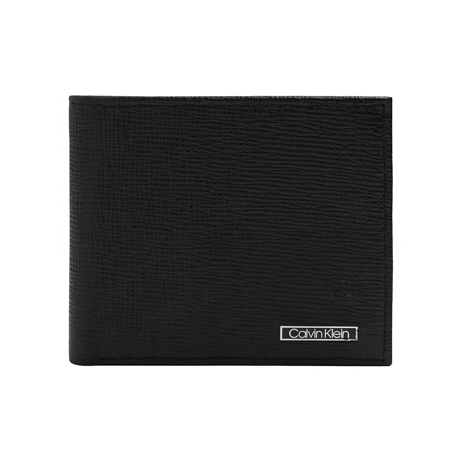 CALVIN KLEIN Cow Leather Card Clip Card Holder Wallets Men's Black