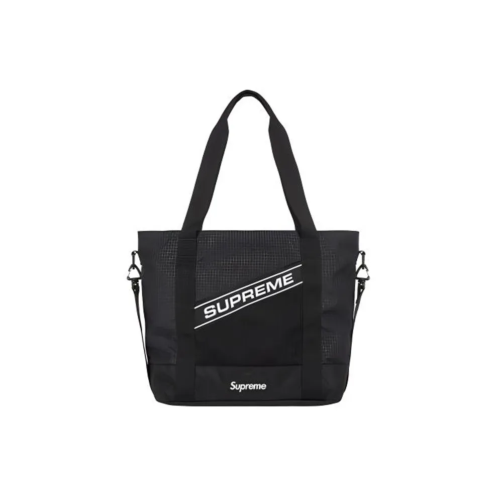 Supreme Waterproof Nylon Tote Bag, Shopping Bag, Shoulder Bag, Crossbody Bag, Handbag Regular Unisex Black