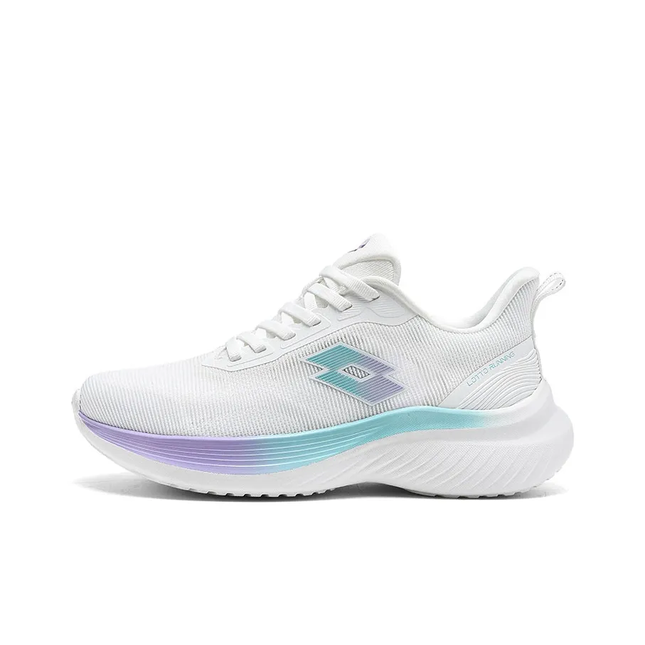 LOTTO Bai Ju 1.0 Shock Absorbers Slip Resistant Abrasion Resistant Breathable Low Top Running Shoes Women's White