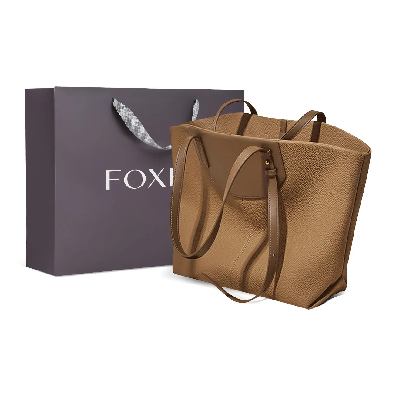 FOXER Сумка из коровьей кожи сумка-тоут сумка для покупок сумка через плечо стандартная женская медово-коричневый