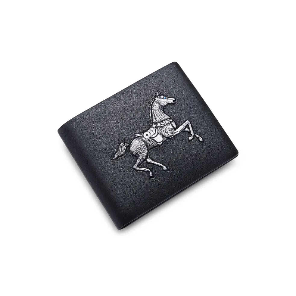 GUSKI Genuine Card Wallet Thin Wallet Regular Men's Black