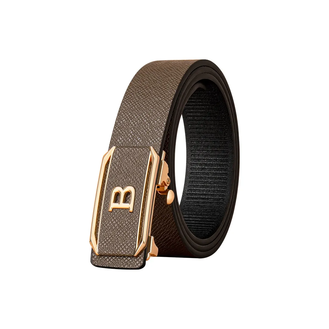 LUCKY LION Автоматическая застежка с внутренними ремешками из спилочной коровьей кожи мужские 3,5 см