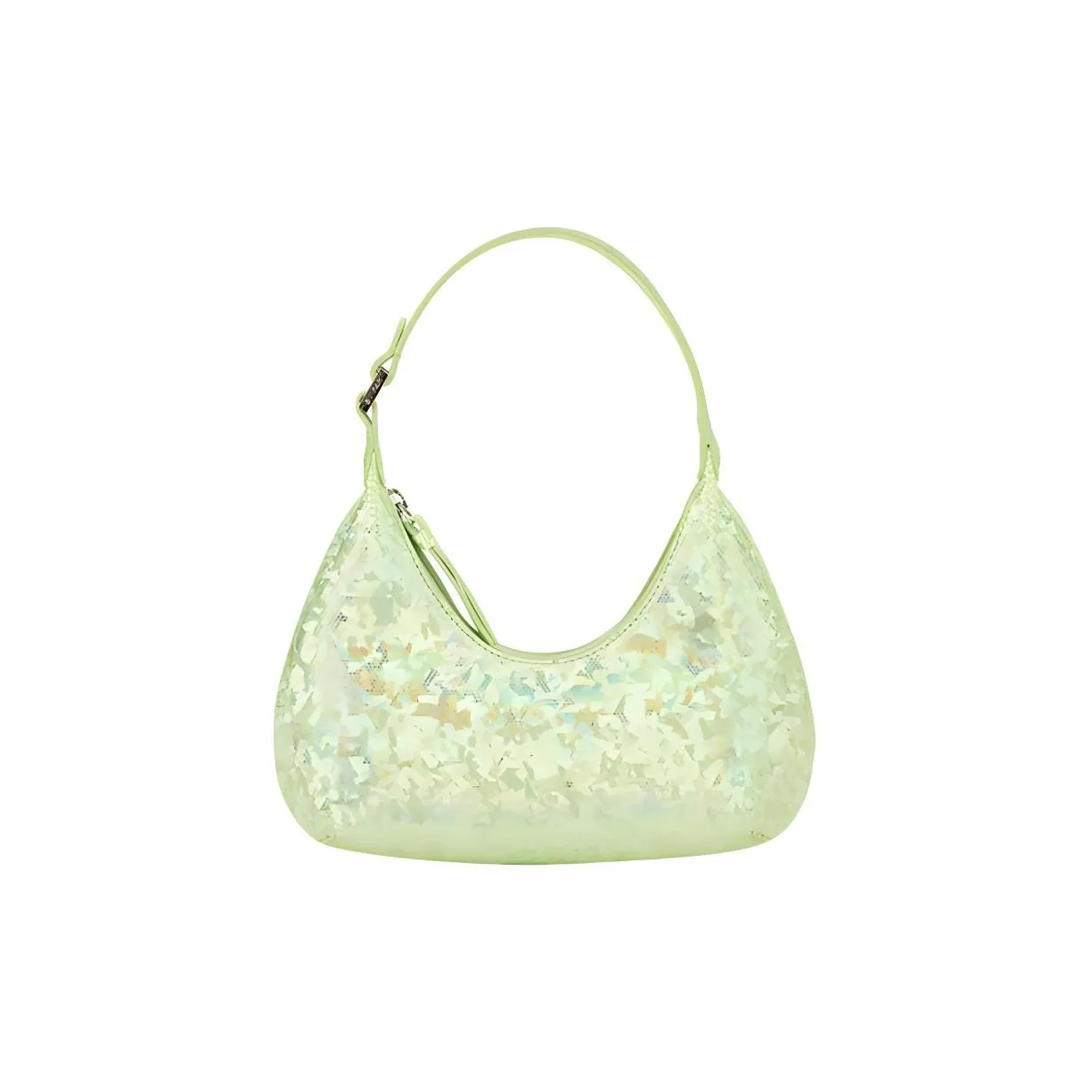 By Far Amber Корова Кожа Плечевая Сумка Сумка-Полумесяц Портативная Одно Плечо Клатч Стандартная Женская Зеленая