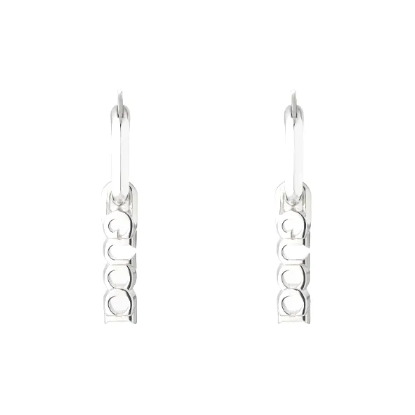 GUCCI 925 Sterling Silver Earrings Unisex Silver