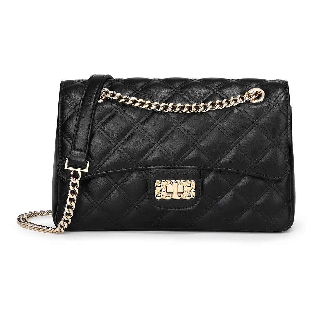 MEXICAN Polyurethane Crossbody Bag, Shoulder Bag Regular Women's Black/Ecru