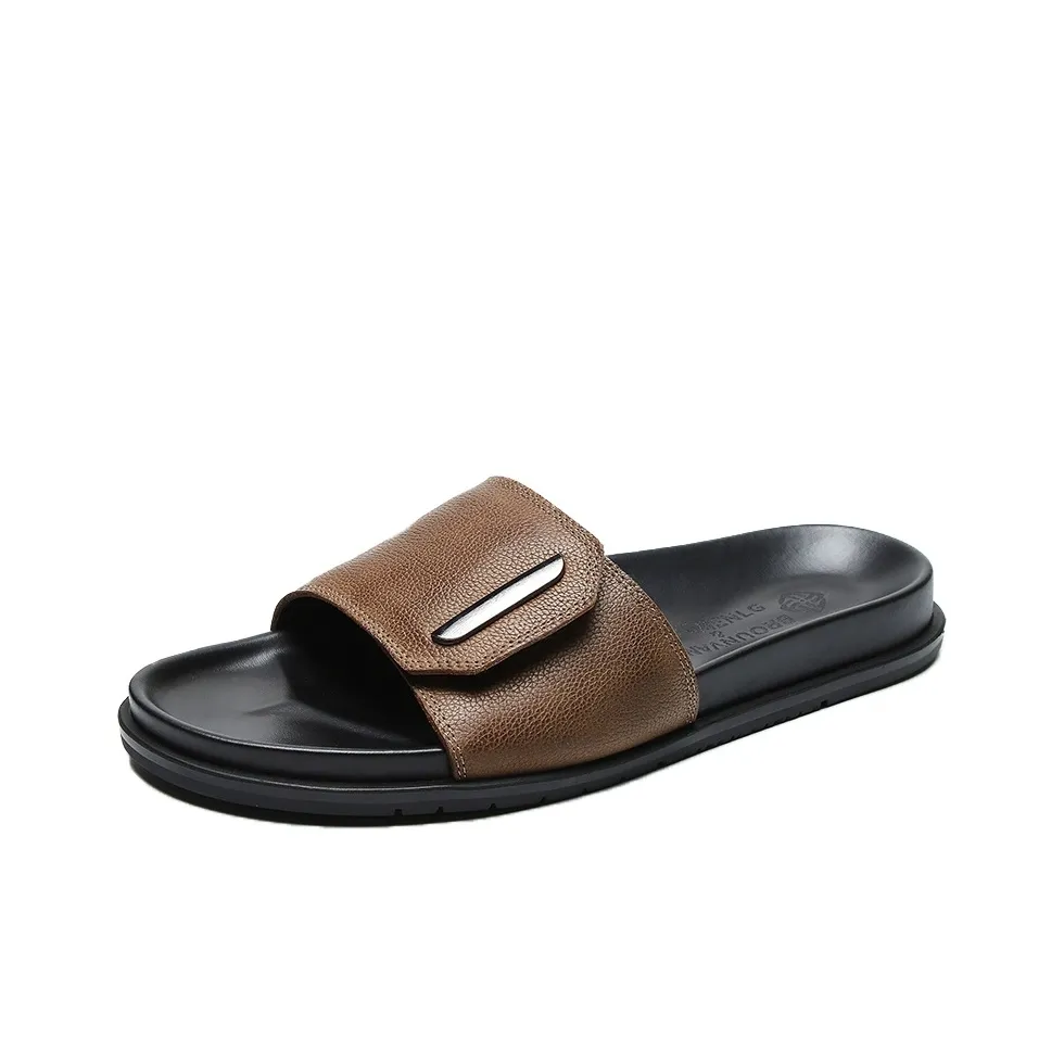 Brounvanm Slide Slippers Men's Khaki/Black