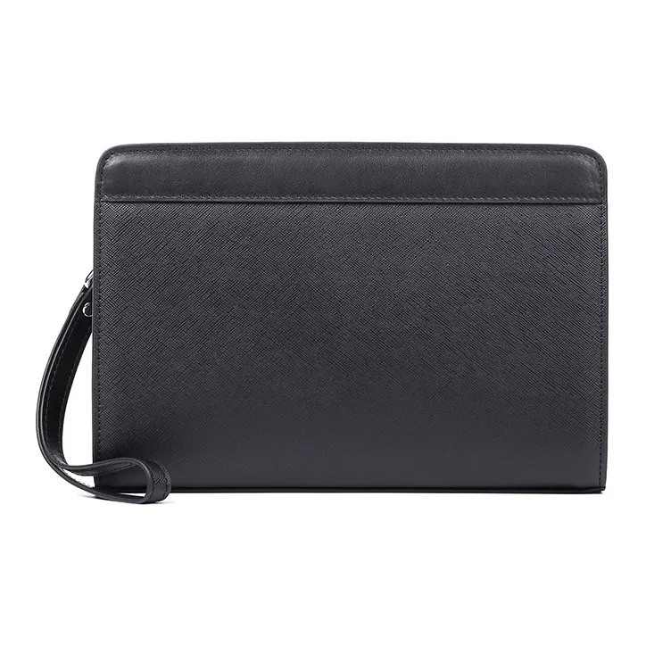 PESASRIE Клатч из коровьей кожи спилок с лицевой коровьей кожей стандартный мужской черный