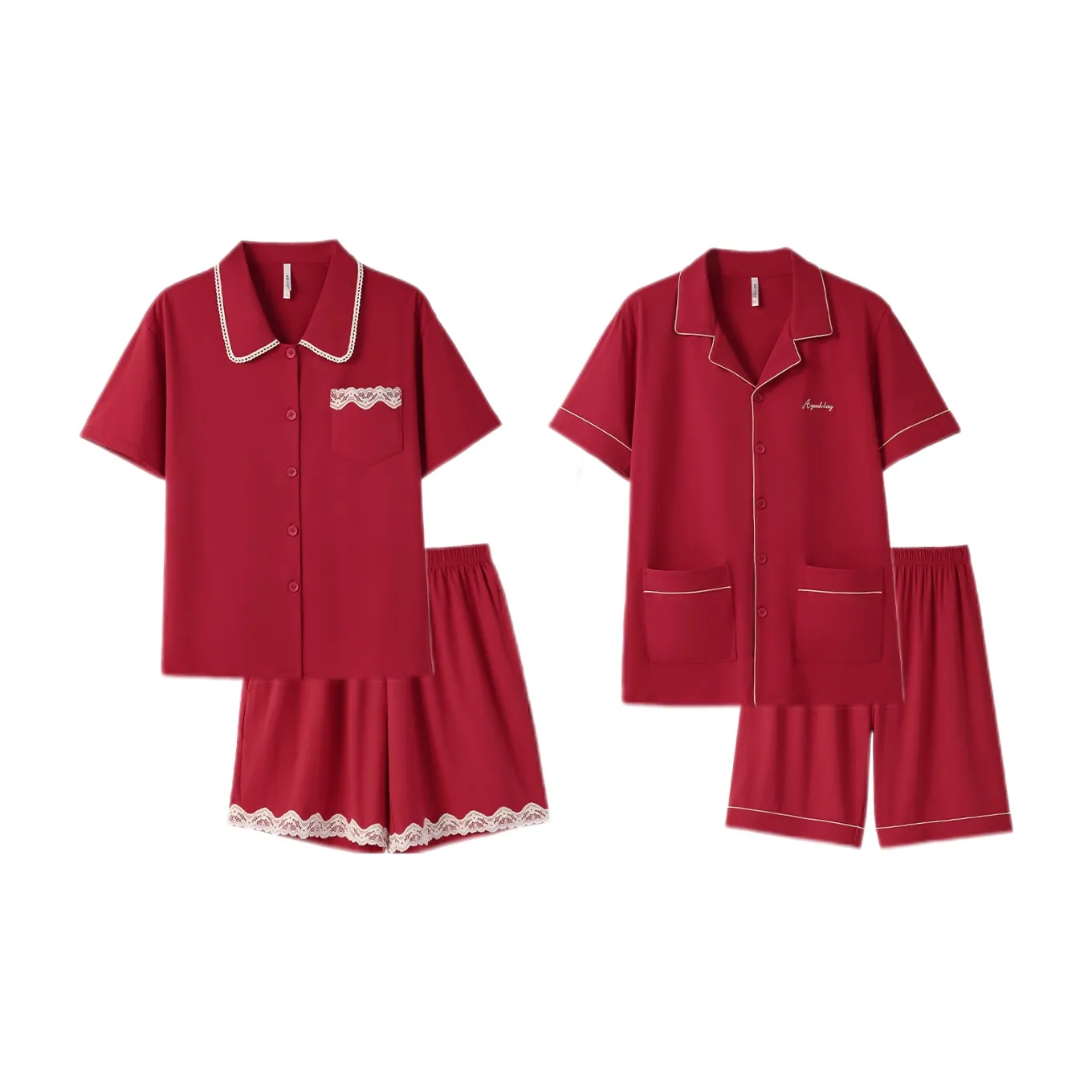 Aannsfam Pajama Комплект Унисекс Бордовый