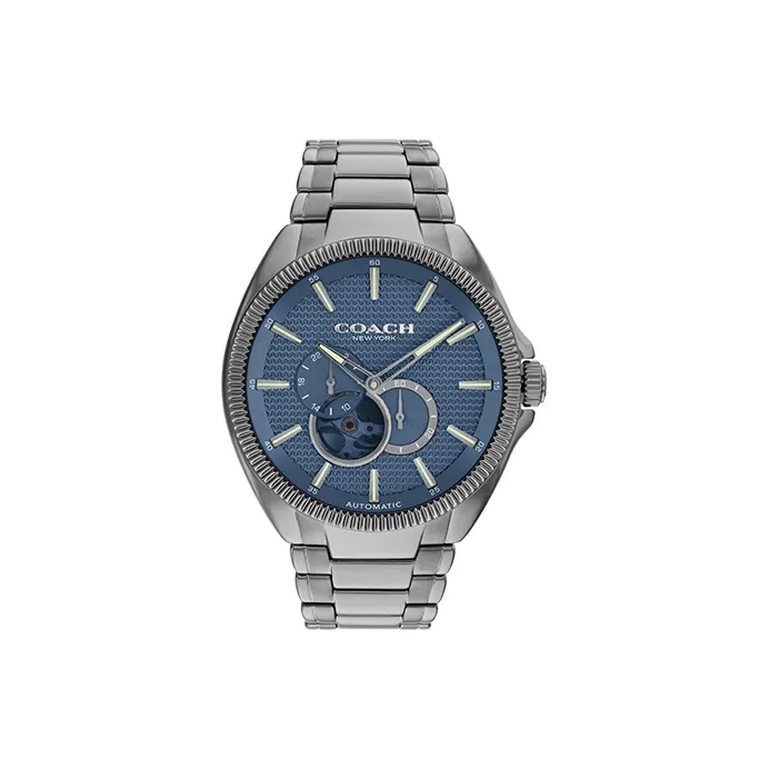 COACH JACKSON Collection Wrist Watch Mechanical Movement Stainless Steel Watchband 44mm Blue Dial Men's Watches