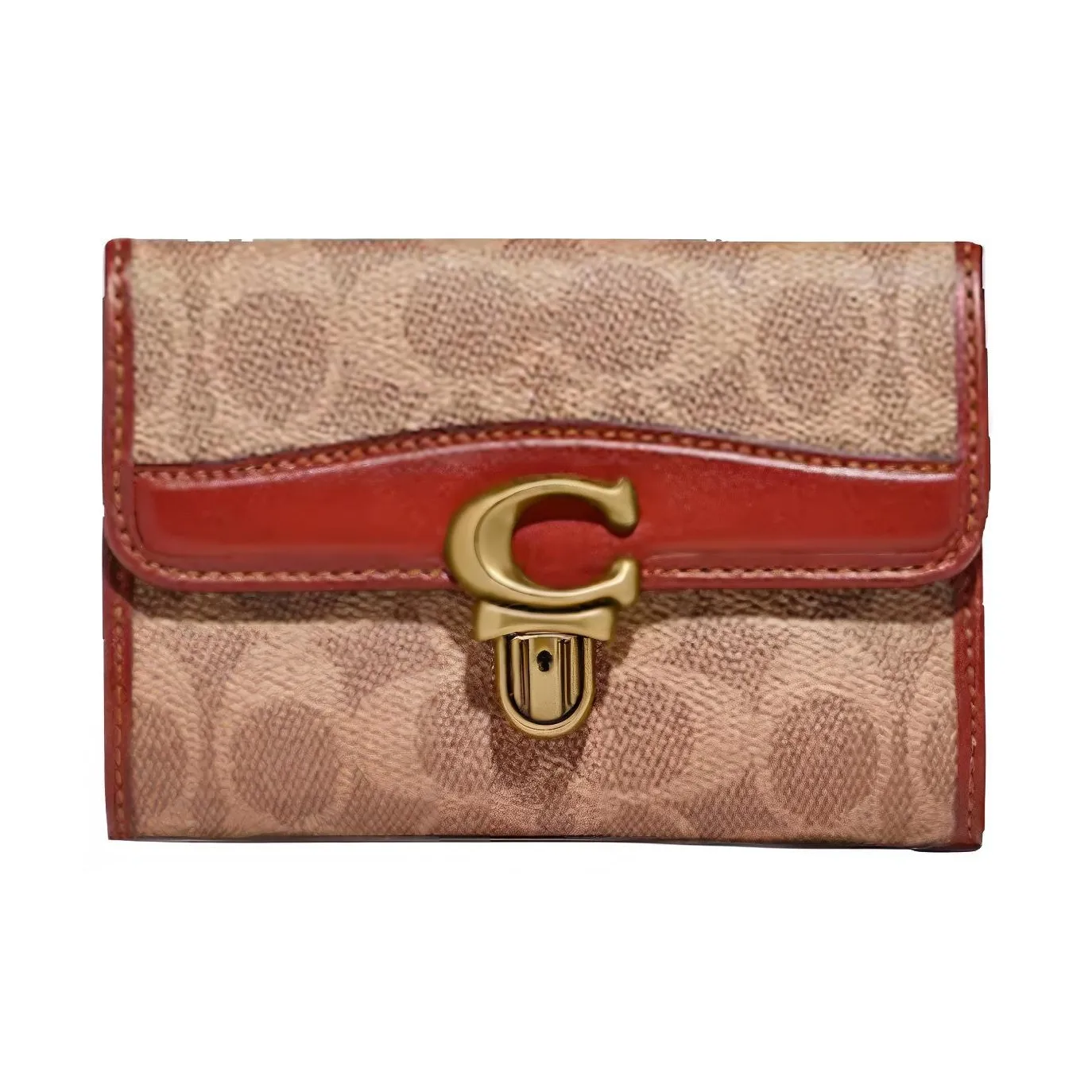 COACH Studio Canvas With Leather Clutch Wallet Women's Brown
