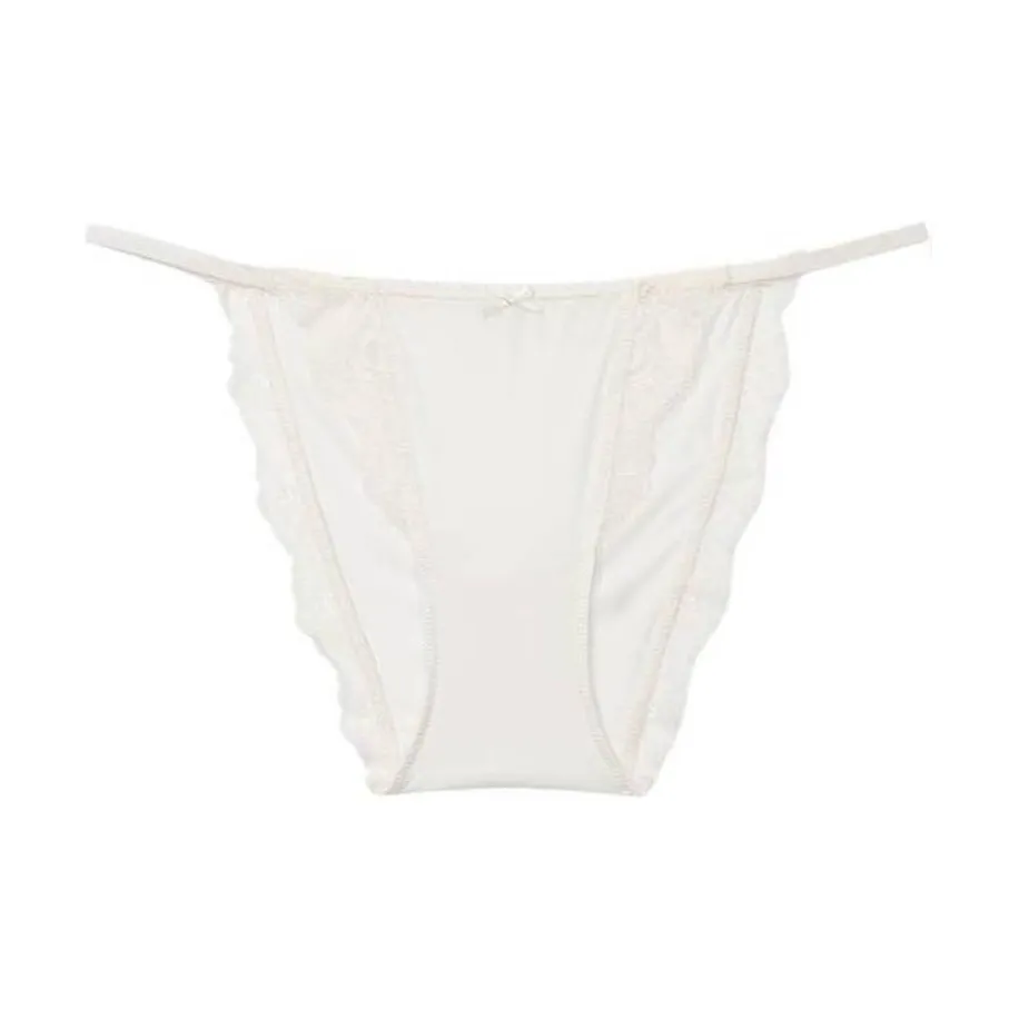 Victoria's Secret PINK DREAM ANGELS Floral Lace Trim With Low Waist/ CW Underpants Women's 1 Pack Coconut White