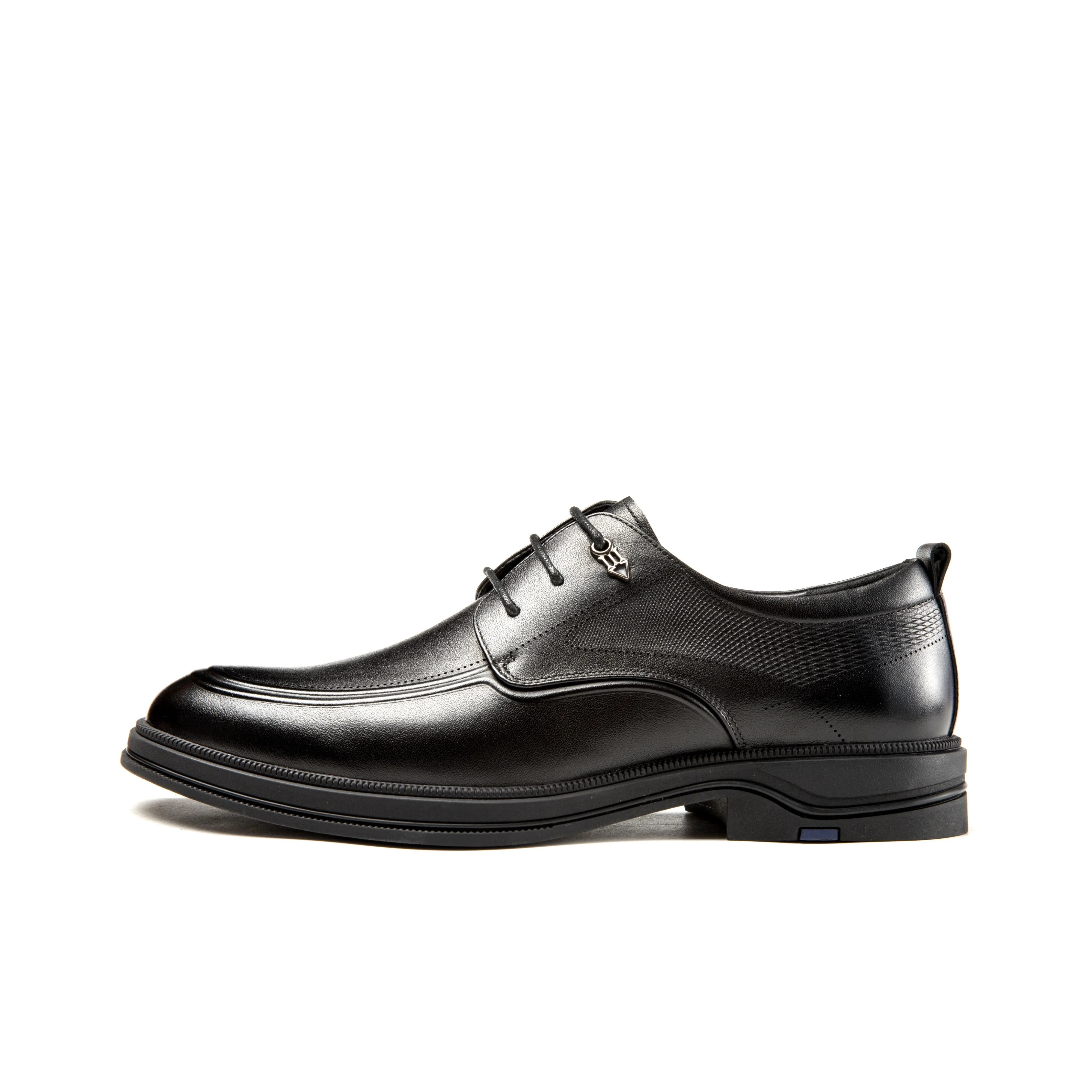 AOKANG Embossed Lace-Up Comfortable Commuter Shoes Dress Shoes Men's Black